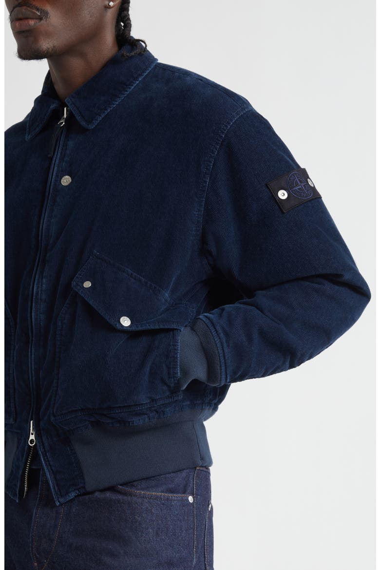 Corduroy Bomber Jacket, Alternate, color, V0021 INDIGO