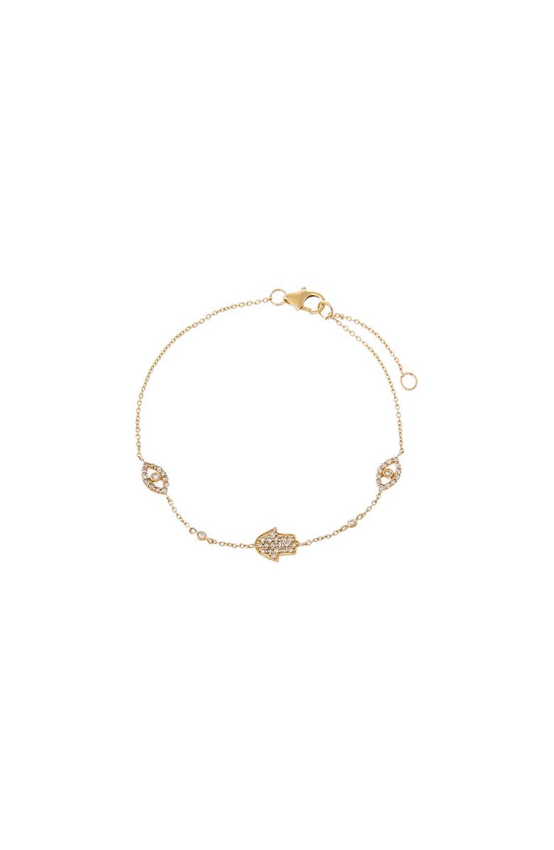 BY ADINA EDEN Diamond Pave Mixed Shape Motif Bracelet 14K, Main, color, 14K Gold