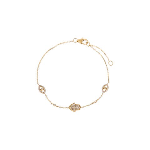 Diamond Pave Mixed Shape Motif Bracelet 14K