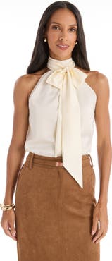 The Noli Shop Rina Tie Neck Blouse