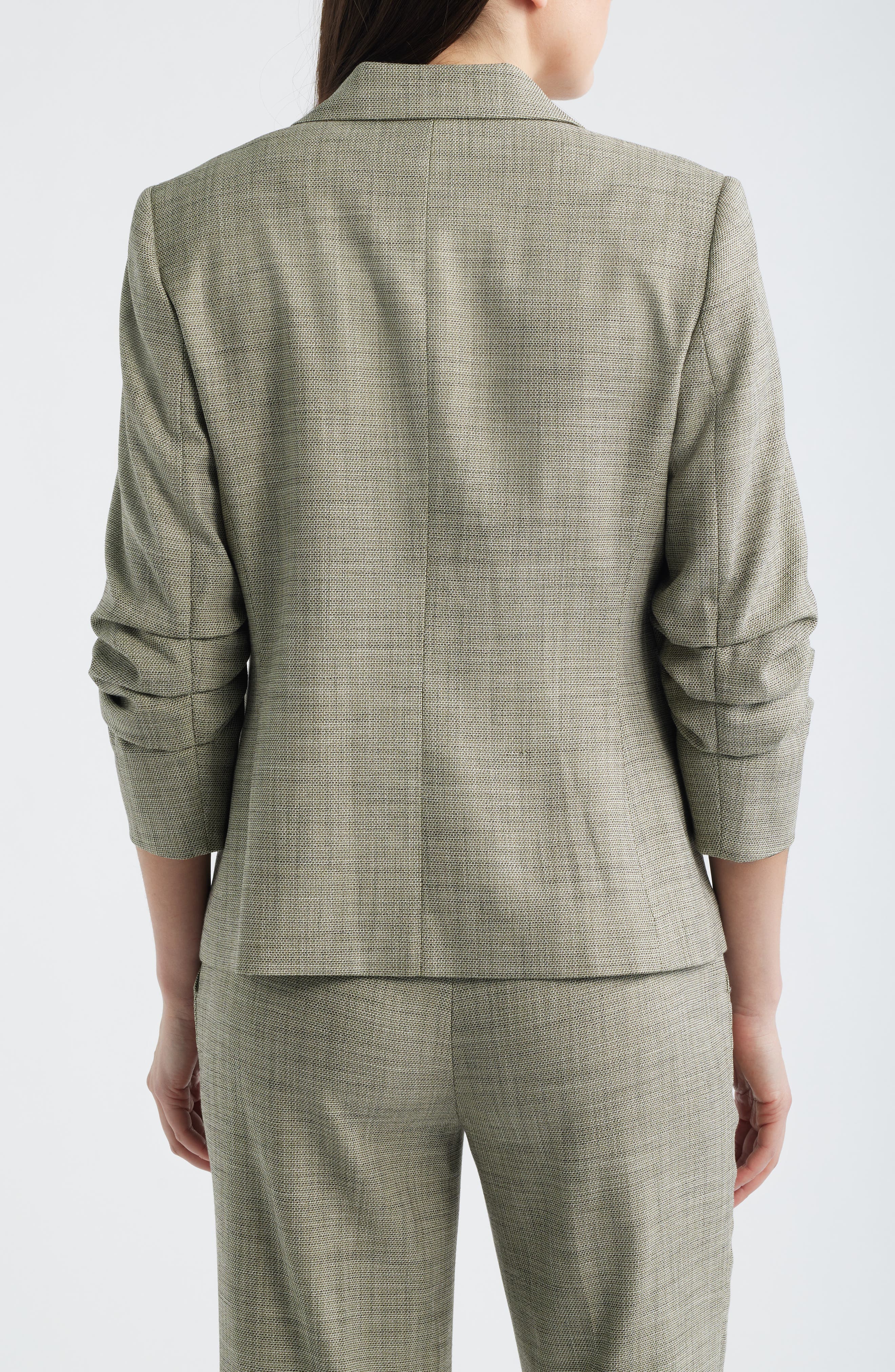 Scrunch Sleeve One-Button Blazer - image 2
