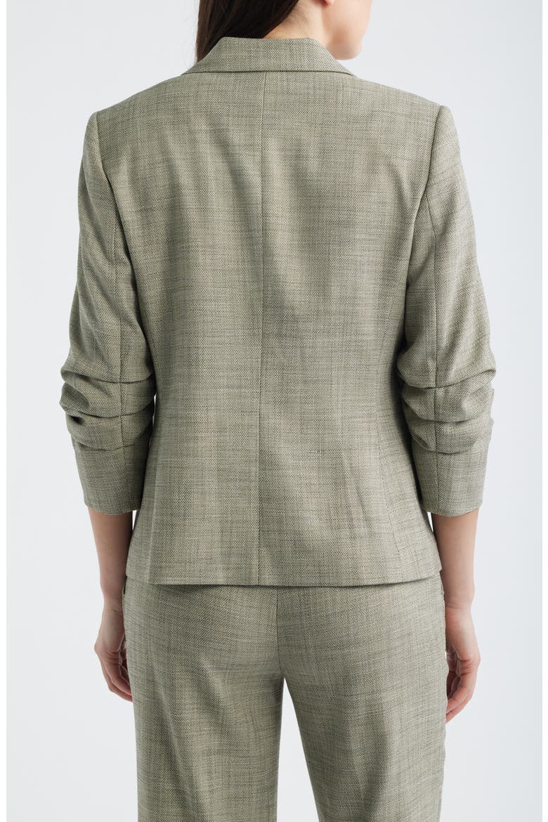 Scrunch Sleeve One-Button Blazer, Alternate, color, BAY LEAF MULTI