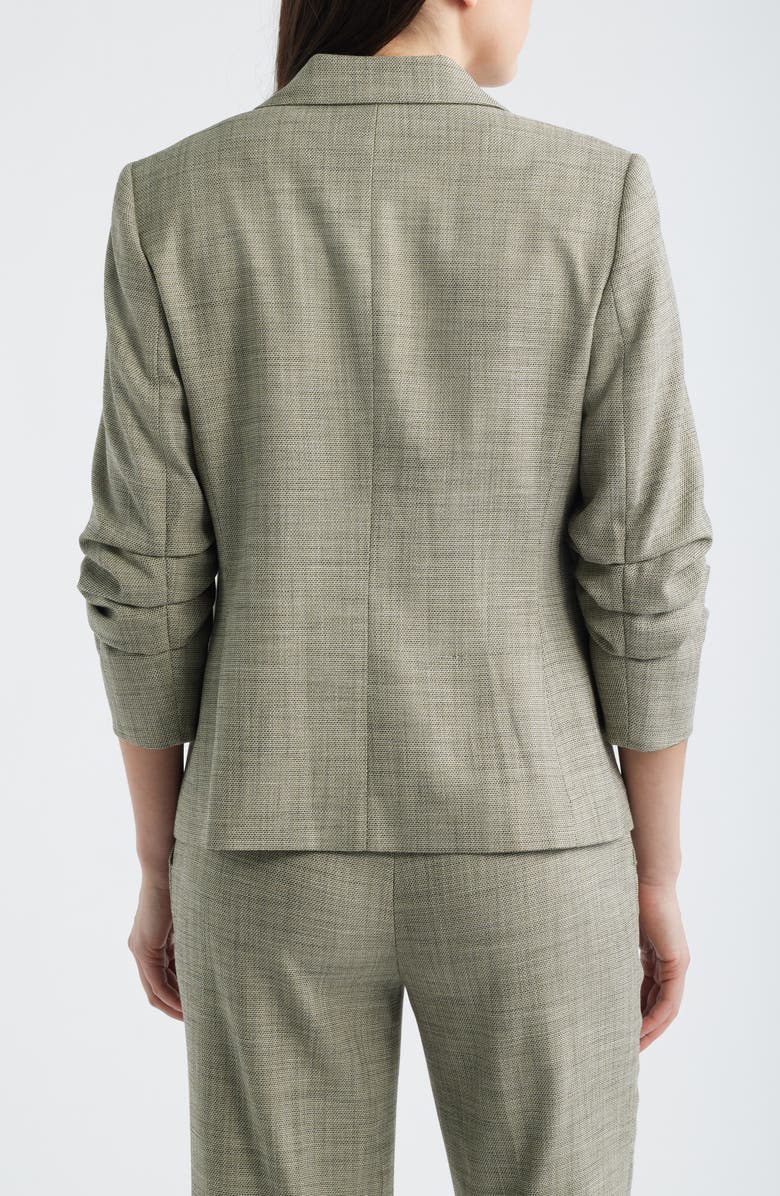 Anne Klein Scrunch Sleeve One-Button Blazer, Alternate, color, Bay Leaf Multi