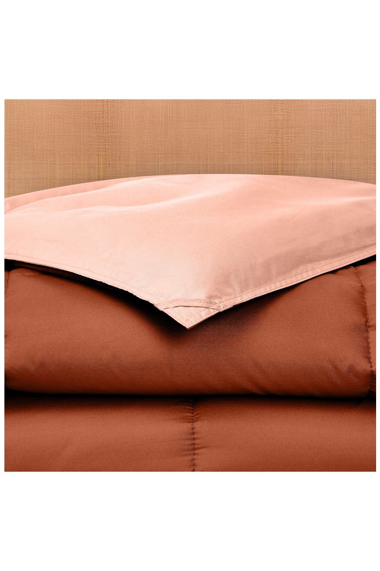 Down Alternative Reversible Comforter, Alternate, color, RUSTY/CLAY