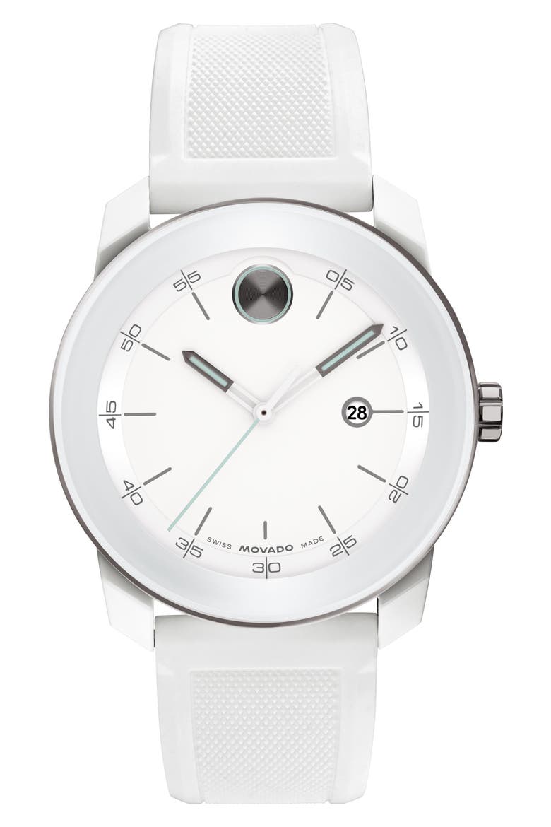 BOLD Chronograph Silicone Strap Watch, Main, color, WHITE