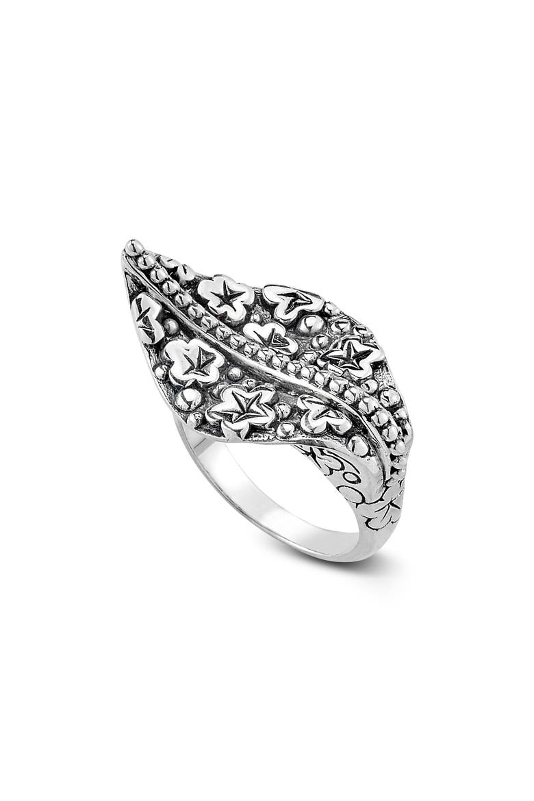 Sterling Silver Leaf Ring, Main, color, SILVER