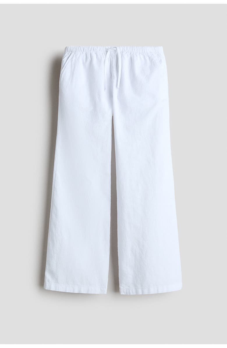 H&M Linen-blend pants, Main, color, White