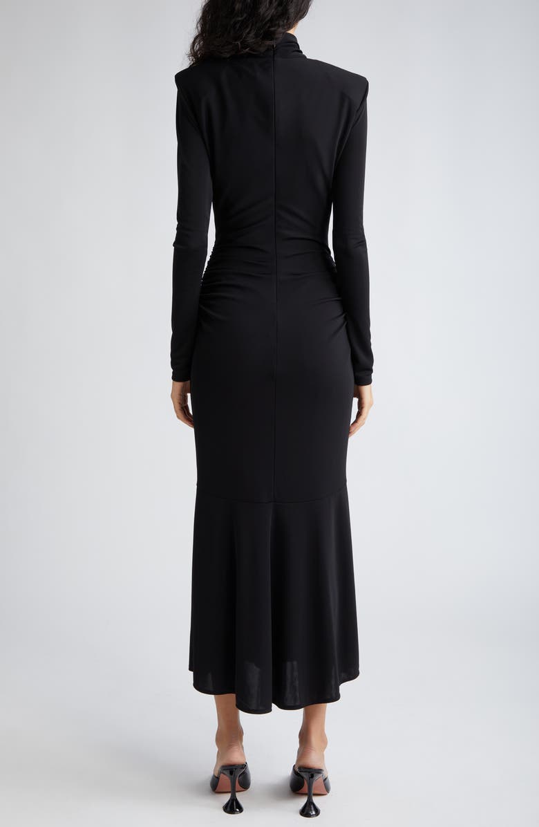 Cinq à Sept Johnson Side Ruched Long Sleeve Jersey Dress, Alternate, color, Black