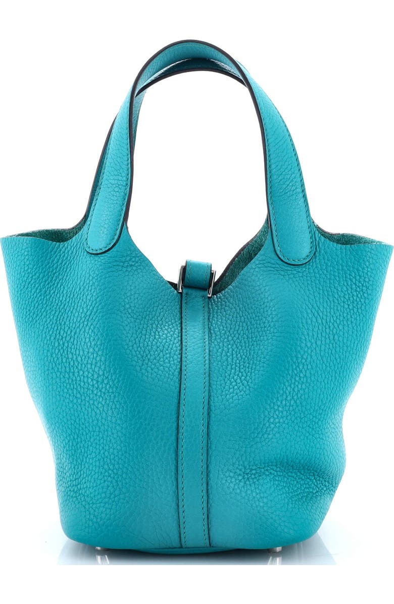 Pre-Owned Hermes Picotin Lock Bag Clemence PM, Alternate, color, Bleu Paon