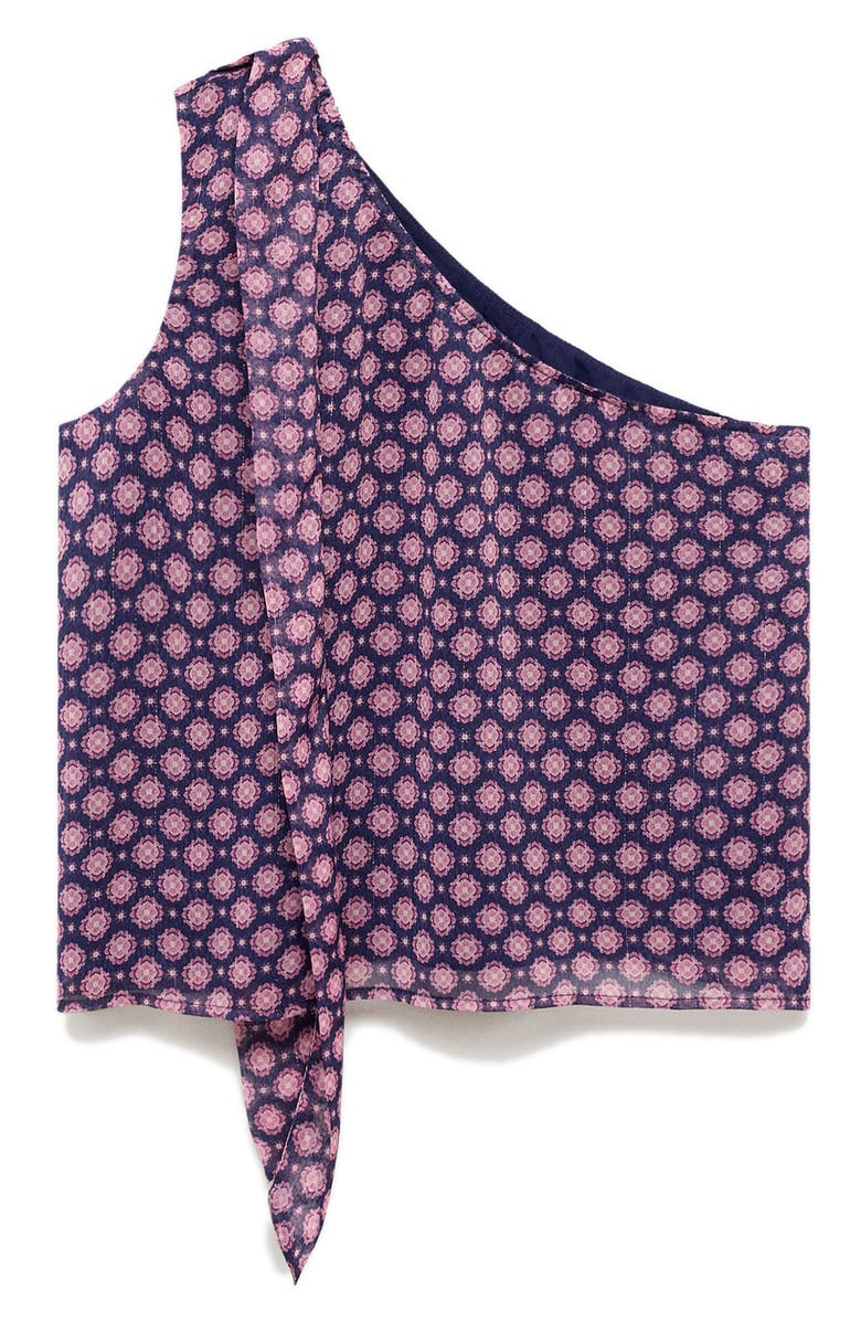 MANGO TEEN Asymmetric One Shoulder Top, Alternate, color, Maroon