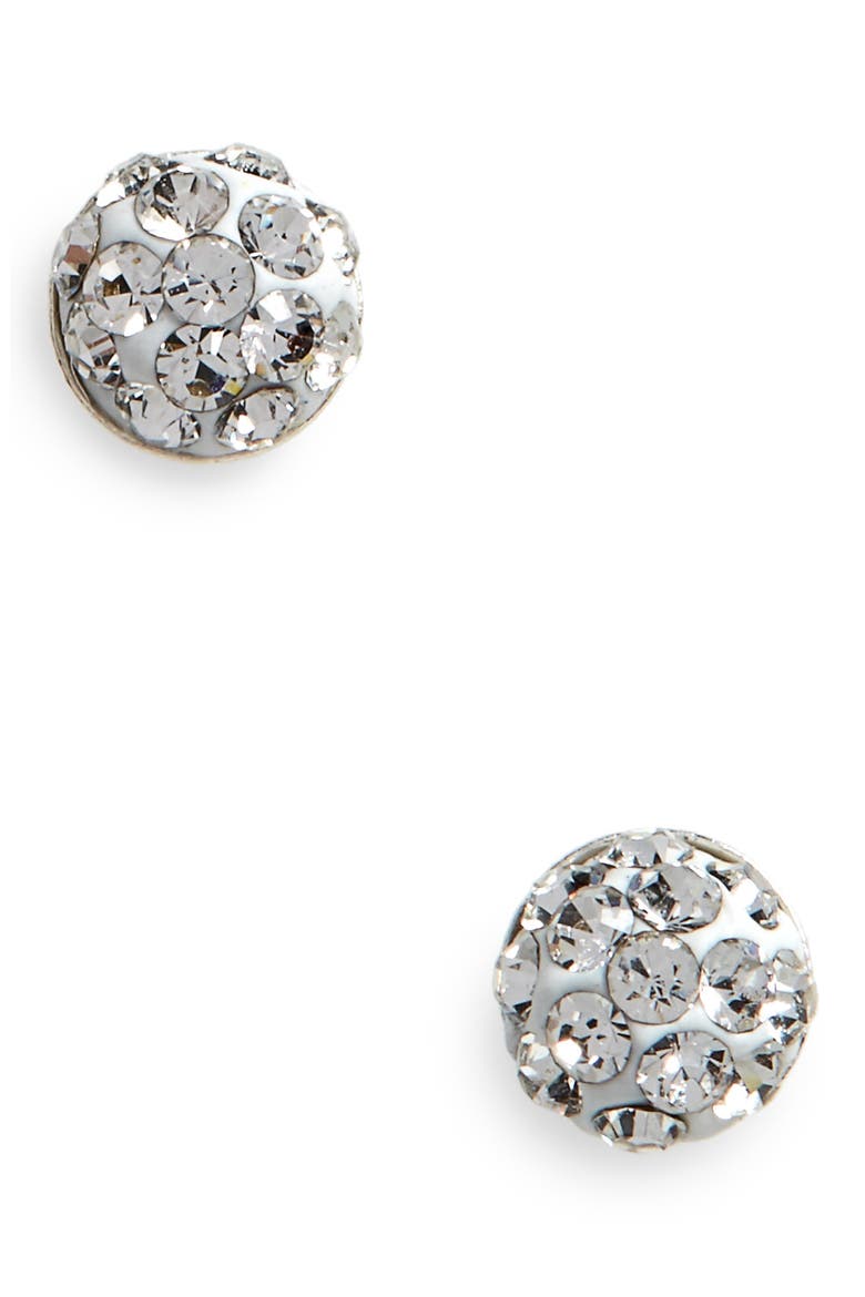 Crystal & Sterling Silver Stud Earrings, Main, color, SILVER MULTI