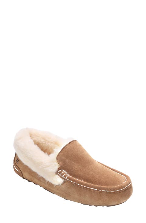 Suede Faux Fur Lined Water Repellent Slipper (Women)