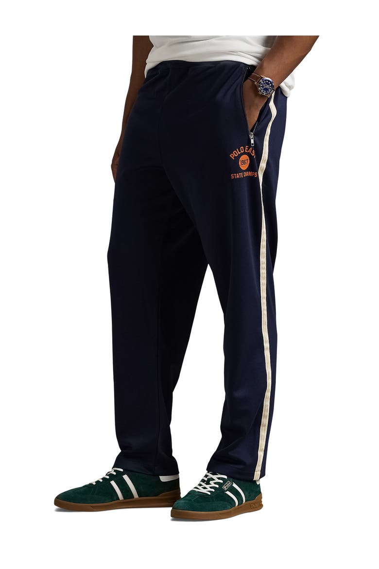 Big & Tall Polo Ball Double-Knit Track Pants, Main, color, CRUISE NAVY