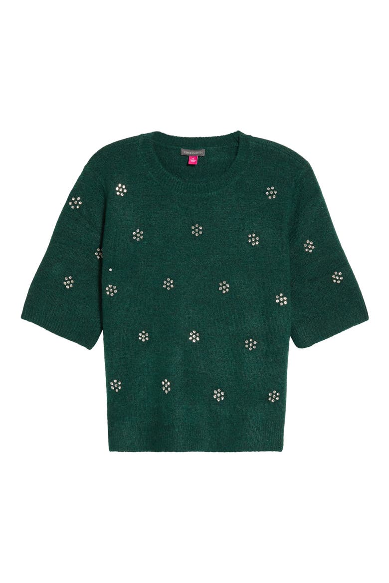 Rhinestone Short Sleeve Sweater, Main, color, WISE