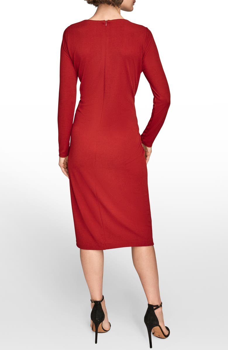 Donna Karan New York Long Sleeve Sheath Dress, Alternate, color, Metropolitan Red