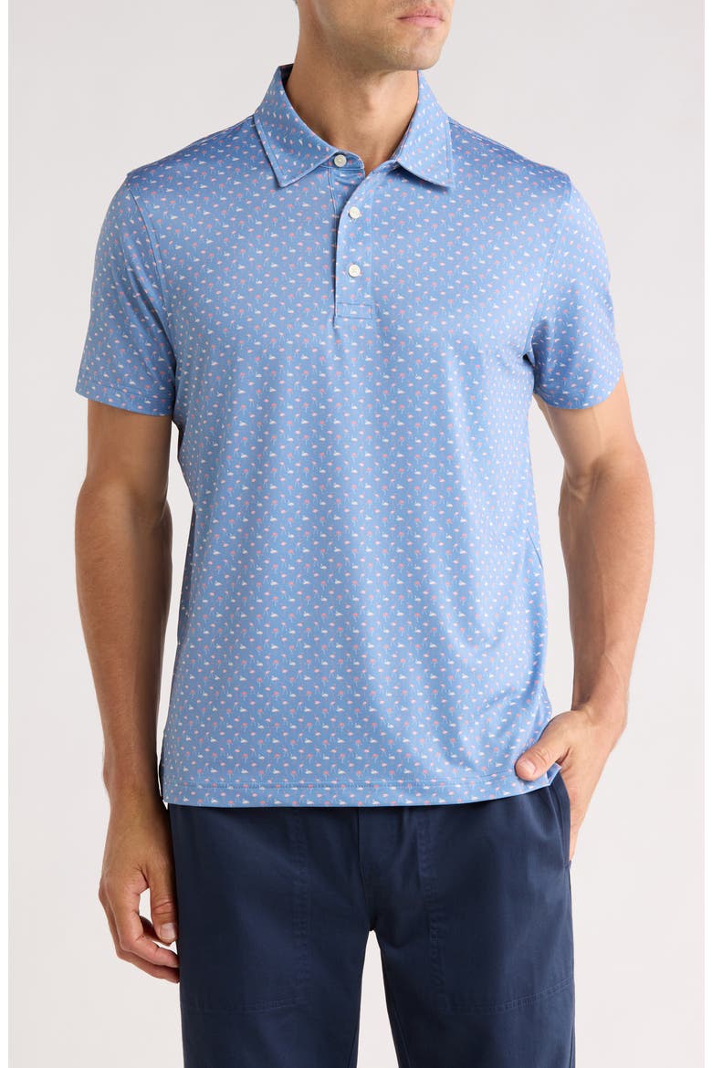 Performance Knit Polo, Main, color, BLUE MULTI