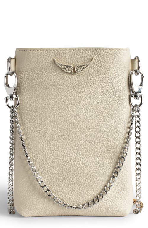 Zadig & Voltaire Rock Pebbled Leather Phone Pouch in Flash at Nordstrom