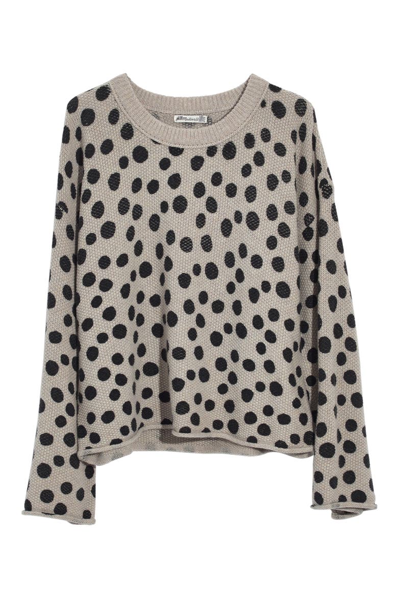 Leopard Dot Pullover Sweater, Alternate, color, HEATHER BISCUIT