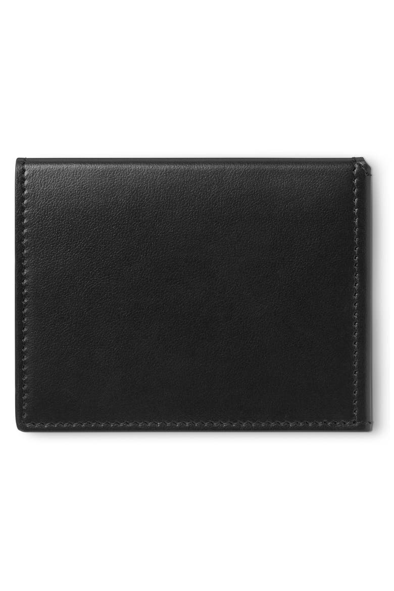 Soft Trifold Leather Card Holder, Alternate, color, BLACK