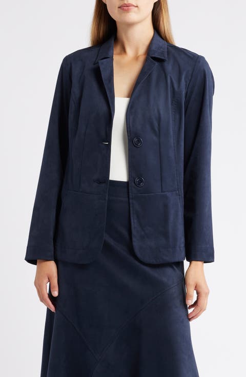 Faux Suede Blazer