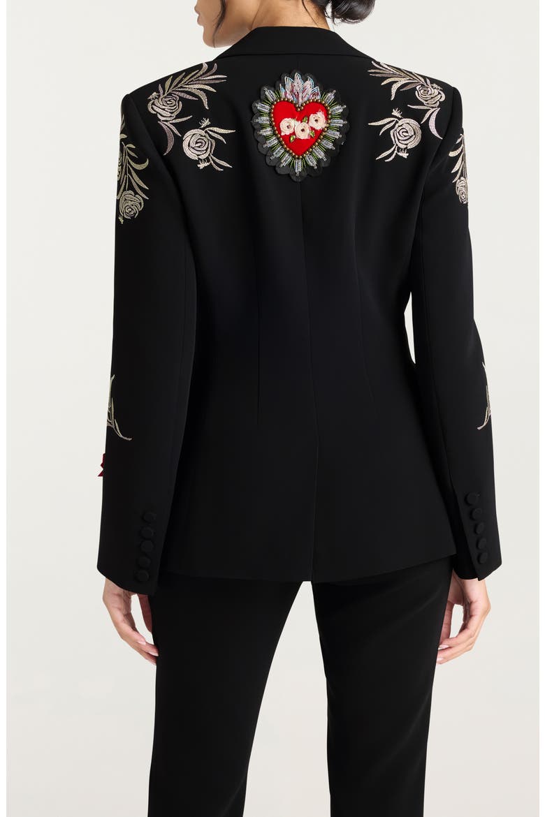 Heritage Rose Embroidery Cheyenne Blazer, Alternate, color, BLACK/ MULTI