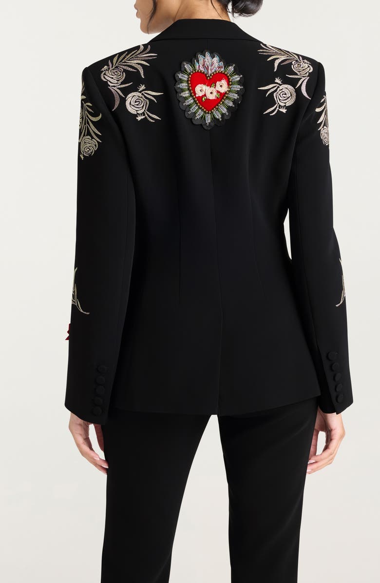 Cinq à Sept Heritage Rose Embroidery Cheyenne Blazer, Alternate, color, Black/ Multi