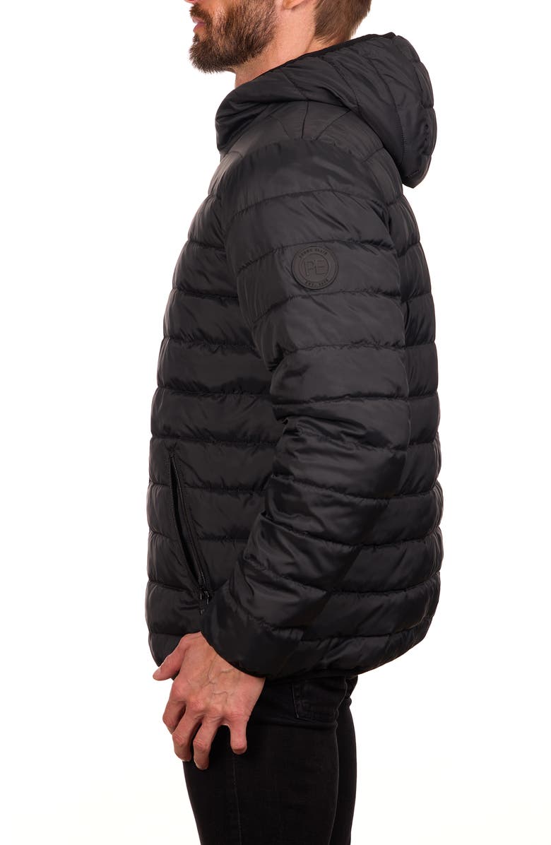 Perry Ellis Packable Puffer Jacket, Alternate, color, Black