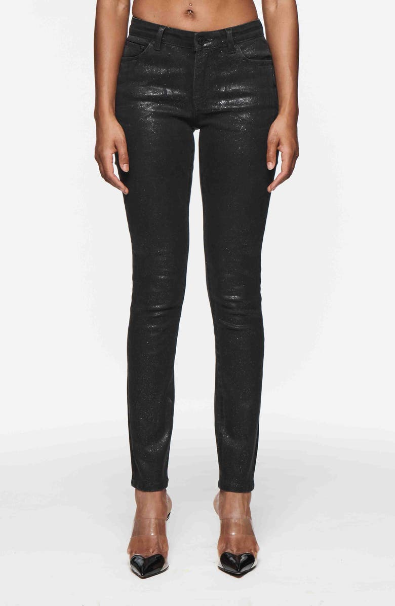 PURPLE BRAND Glitter Skinny Jeans, Main, color, 