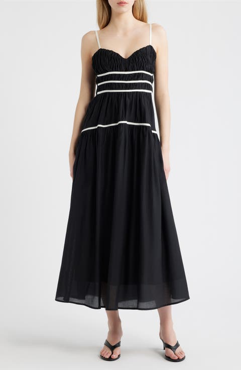 Shirred Tiered Midi Sundress