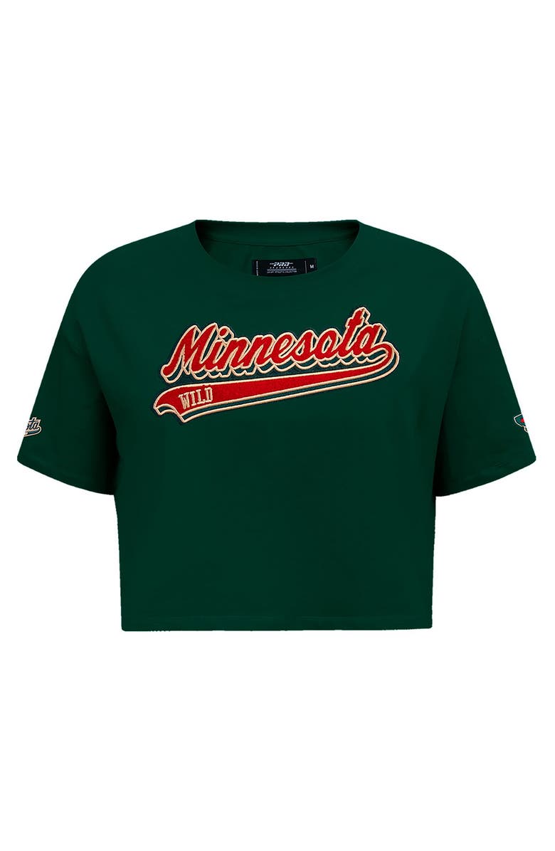 PRO STANDARD Women's Pro Standard Green Minnesota Wild Boxy Script Tail Cropped T-Shirt, Alternate, color, Green