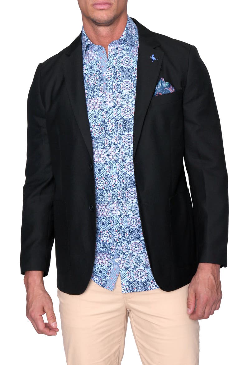 Textured Solid Sportcoat, Main, color, BLACK