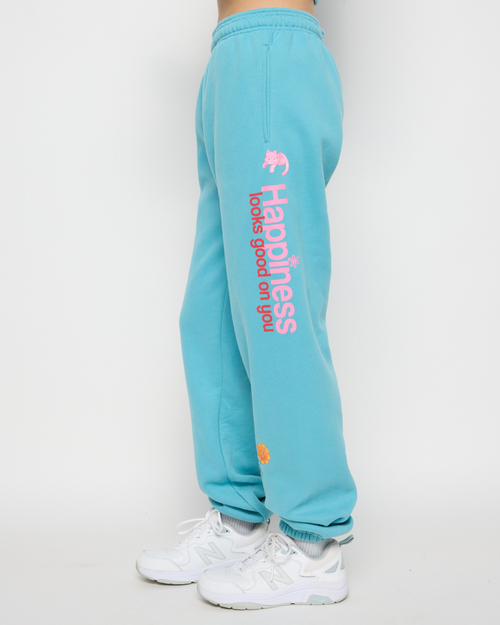 Samii Ryan Happiness Looks Good Sweatpants In Blue