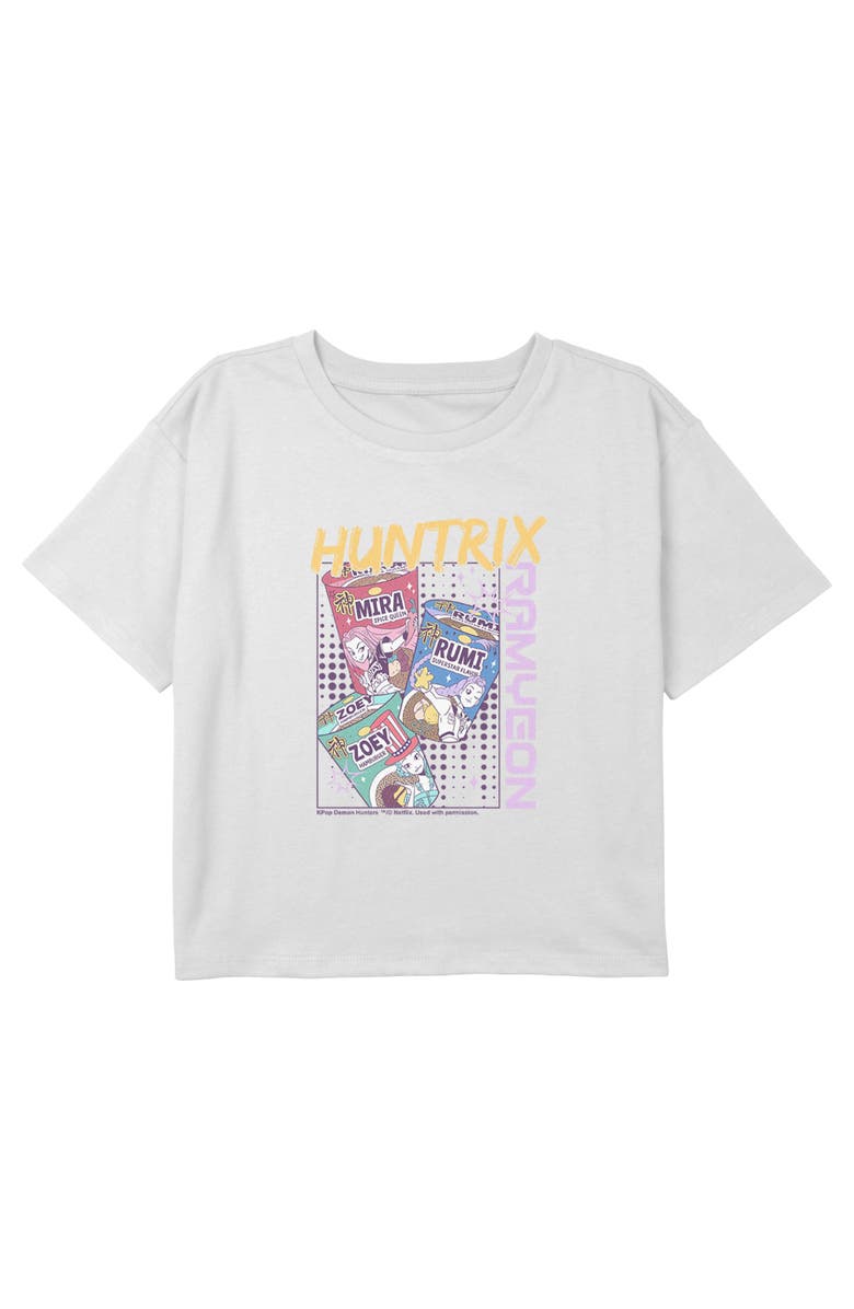 KPop Demon Hunters Girl's KPop Demon Hunters Huntrix Superstars Instant Ramyeon  Graphic T-Shirt, Main, color, White