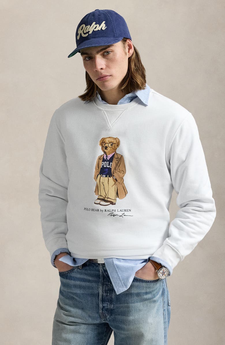 Polo Ralph Lauren Polo Bear Graphic Sweatshirt, Alternate, color, White