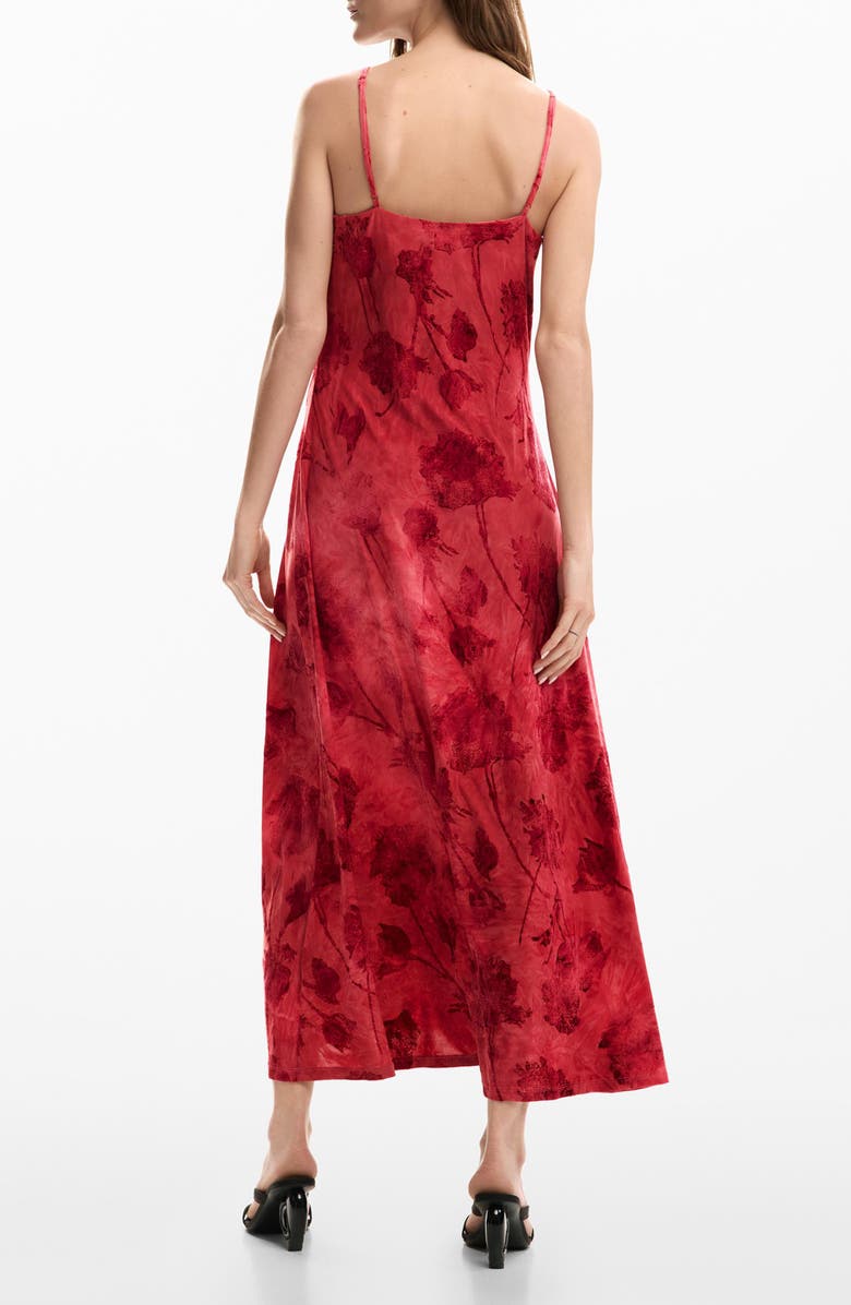 Desigual Printed Midi Slipdress, Alternate, color, Red