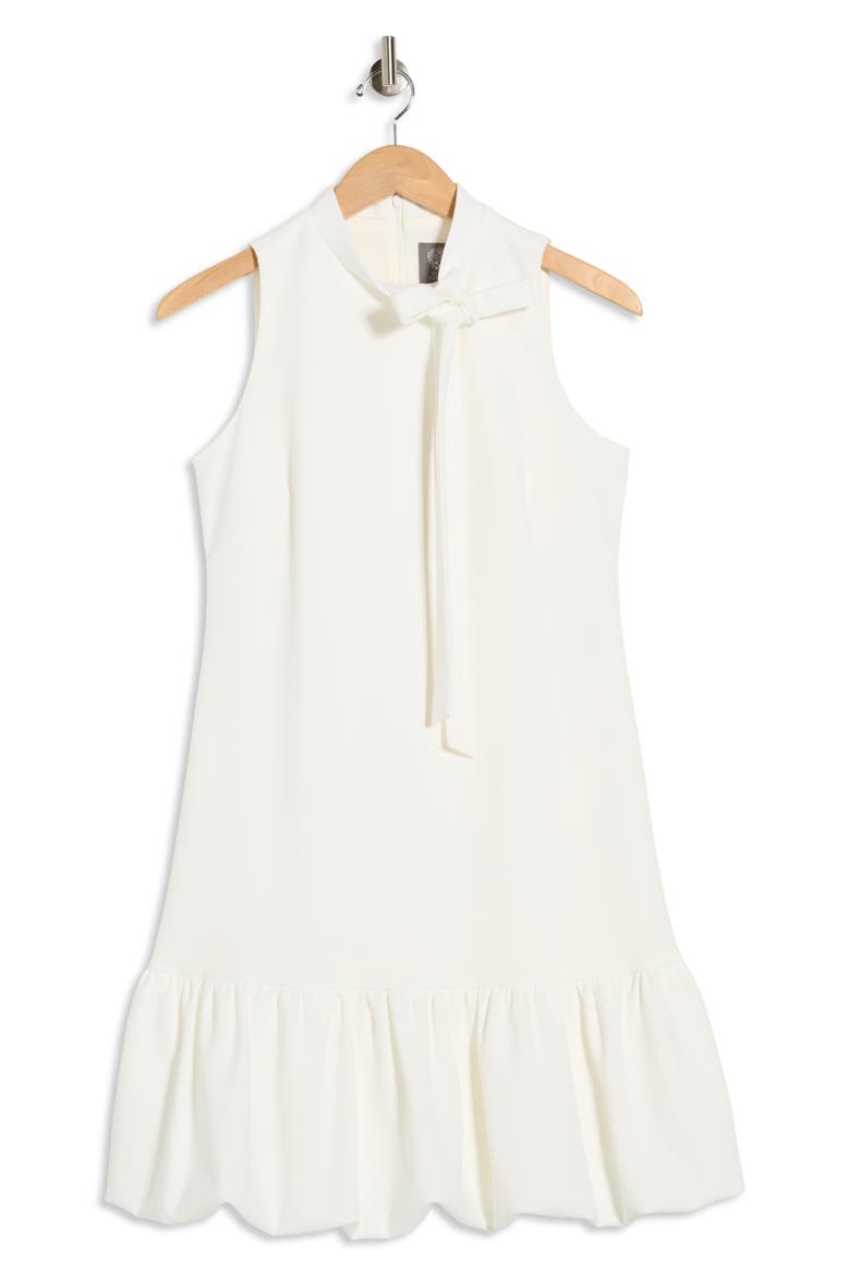 Bow Neck Sleeveless Stretch Crepe Dress, Alternate, color, IVORY