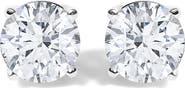 Haus of Brilliance 14K White Gold 1 1/10 Cttw Round Diamond Solitaire Stud Earrings