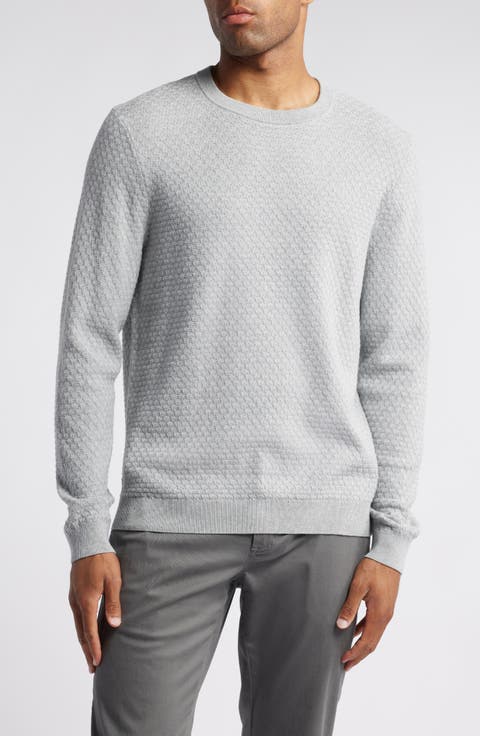 Tuck Stitch Pima Cotton Blend Sweater