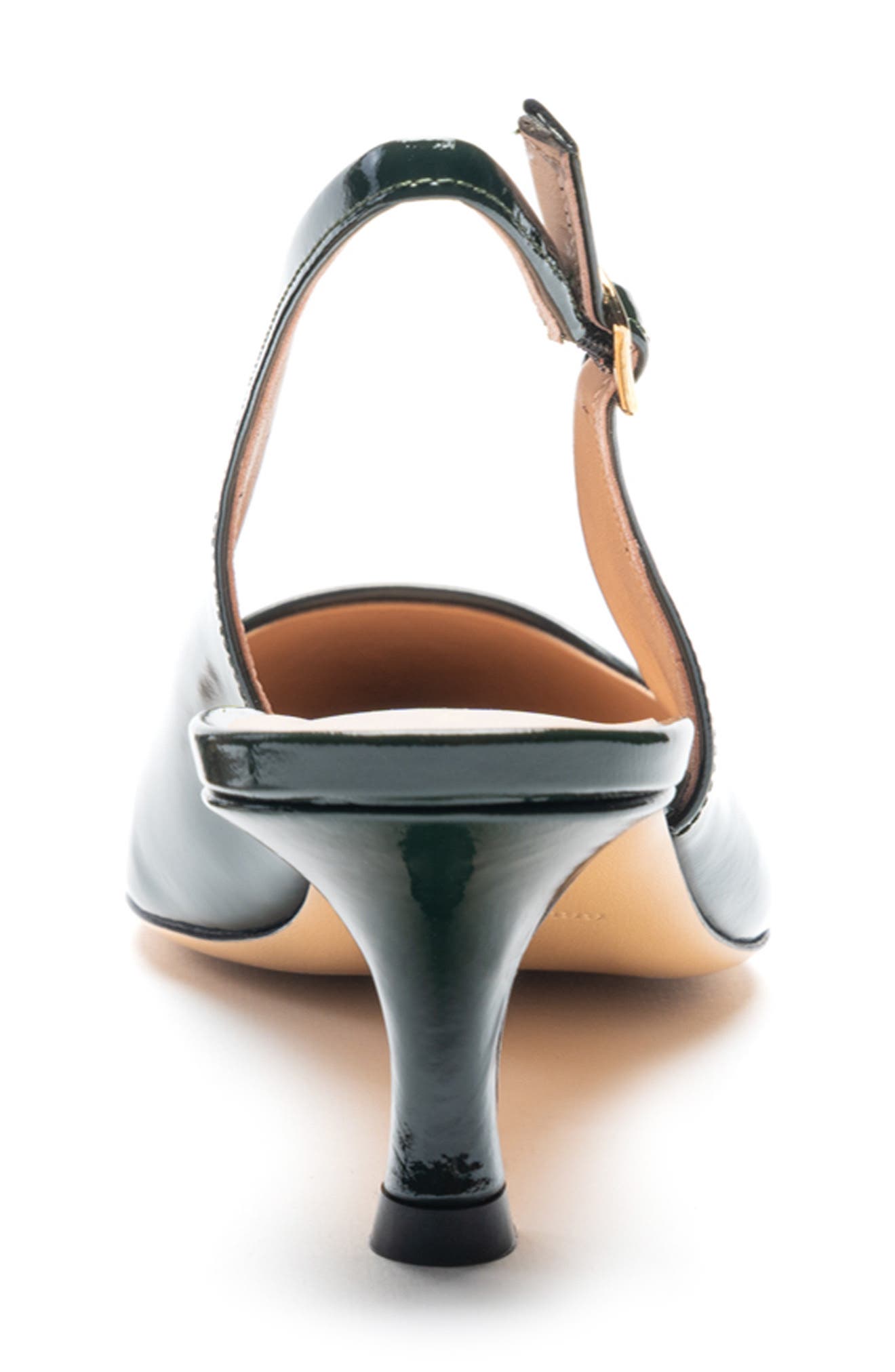 Bruno Magli Palerma Pointed Toe Kitten Heel Slingback Pump, Alternate, color, Black Patent