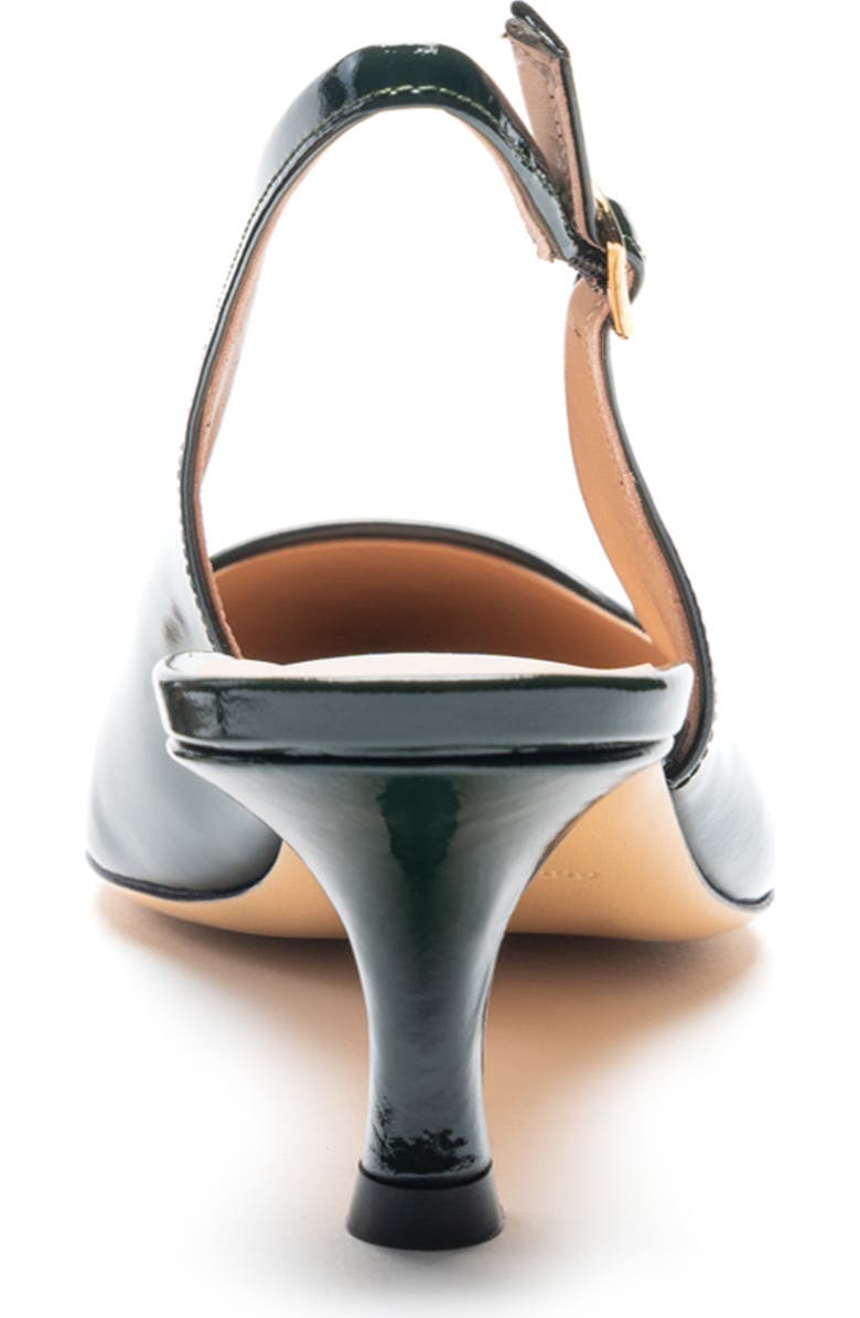 Bruno Magli Palerma Pointed Toe Kitten Heel Slingback Pump, Alternate, color, Black Patent