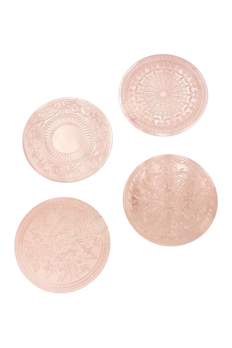 Vintage Inspired Copper Coasters Set, Main, color, Copper