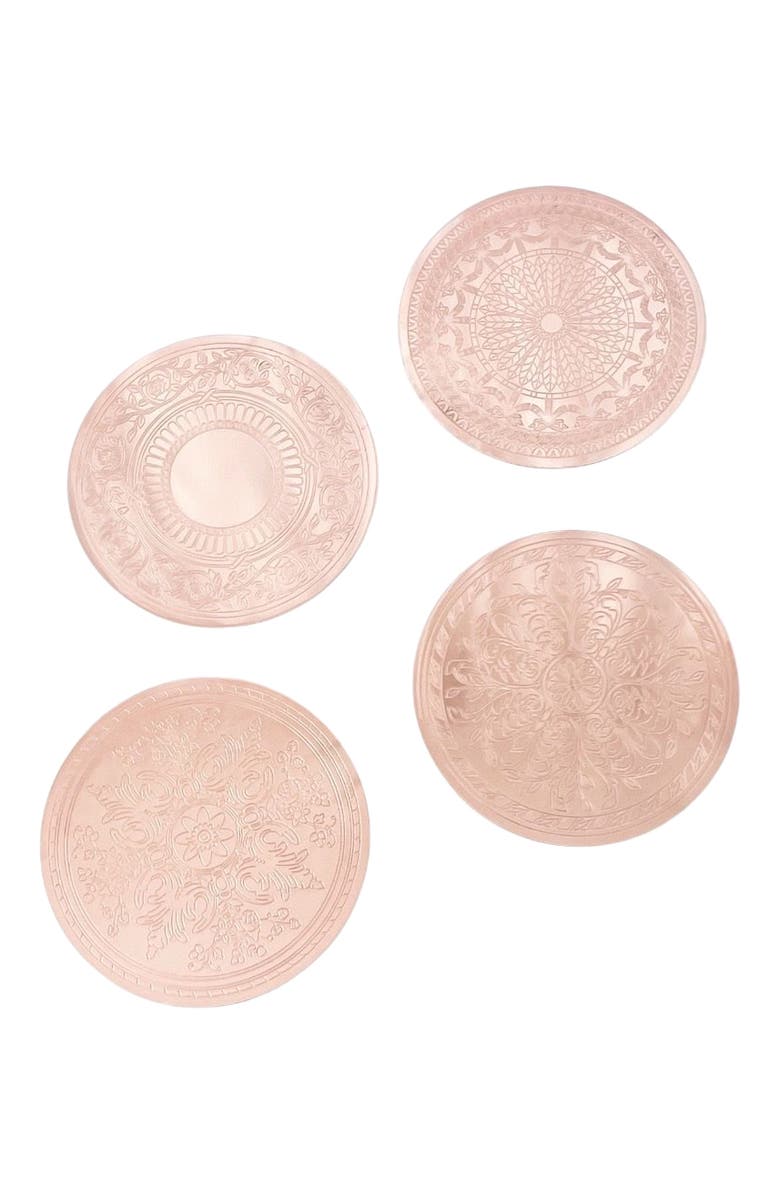 Coppermill Kitchen Vintage Inspired Copper Coasters Set, Main, color, Copper