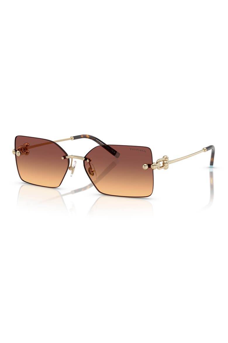 59mm Gradient Rectangular Sunglasses, Alternate, color, VIOLET