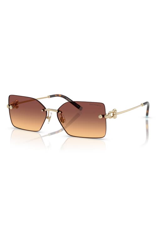 Tiffany & Co . 59mm Gradient Rectangular Sunglasses In Violet