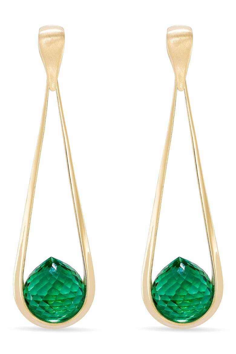 Samui Simulated Stone Drop Earrings, Alternate, color, BANYAN GREEN