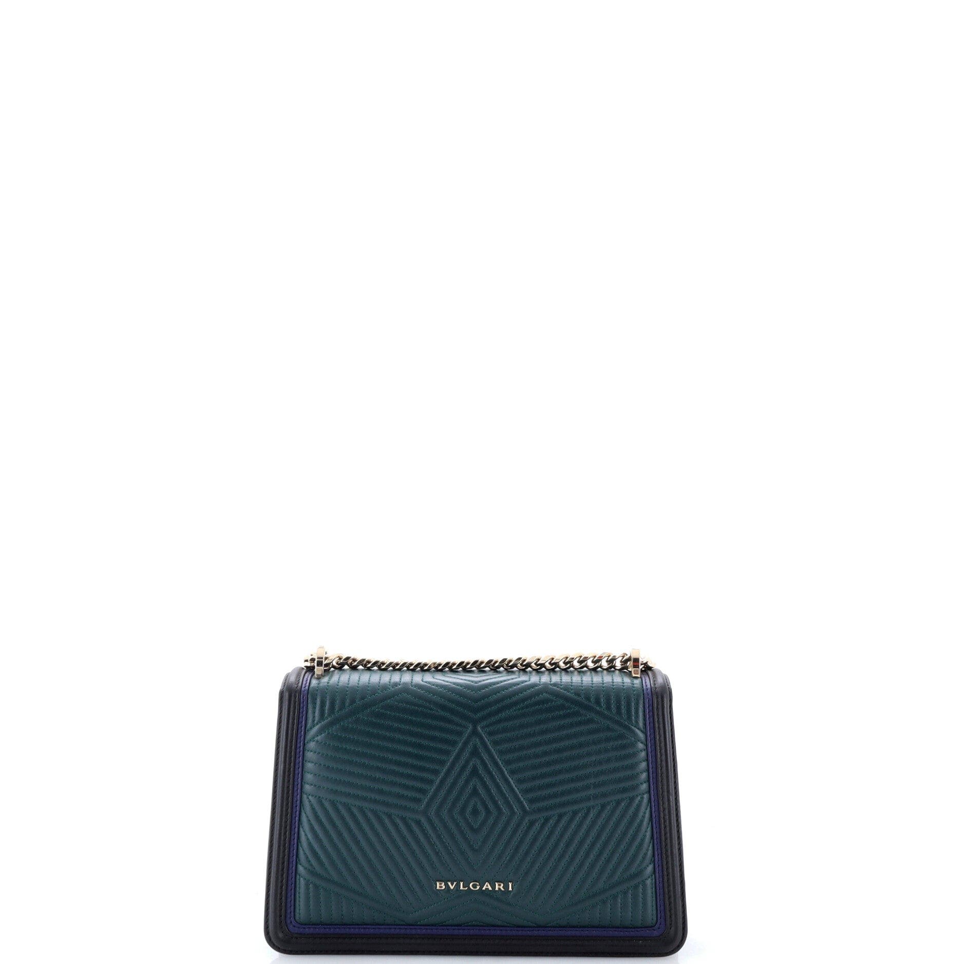Serpenti Forever Shoulder Bag Quilted Leather Small, Alternate, color, Green