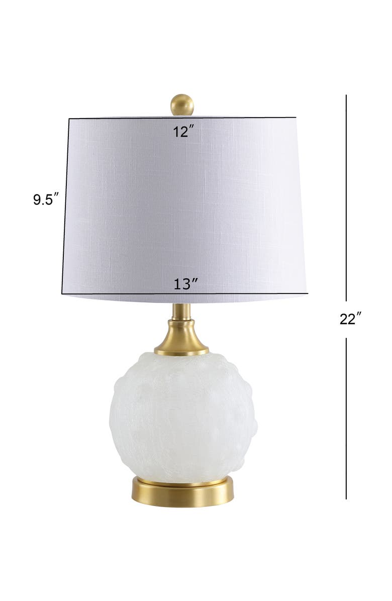 JONATHAN Y Ilsa Dotted Glass/Metal LED Table Lamp, Alternate, color, White/Brass Gold
