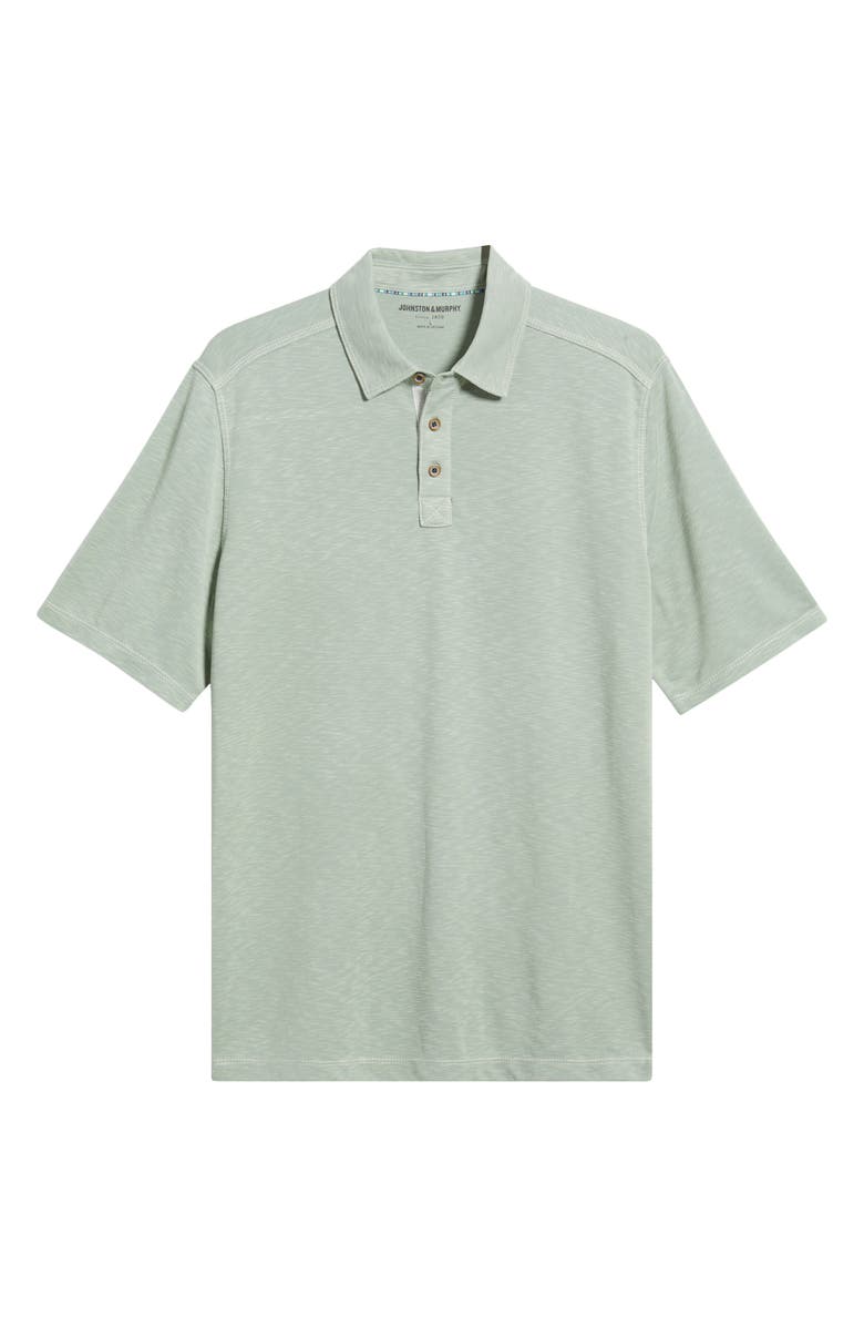 Johnston & Murphy Vintage Slub Jersey Polo, Alternate, color, Sage