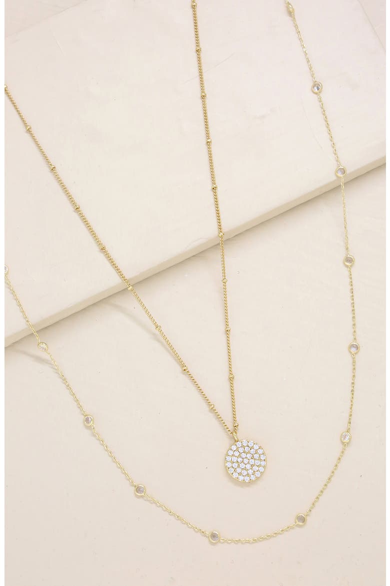 Set of 2 Cubic Zirconia Necklaces, Alternate, color, GOLD