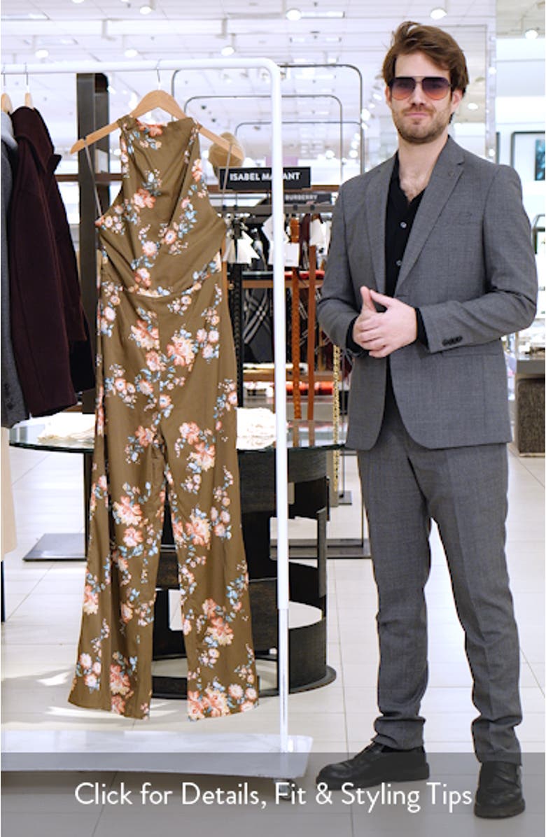 Holly Floral Print Halter Jumpsuit, sales video thumbnail